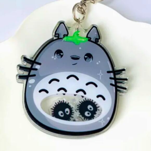 Accessories - Totoro Shaker Keychain- Kawaii Bag Charm, Chibi Chubby Style